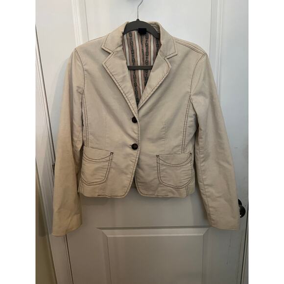 GAP Vintage Corduroy Lined Blazer Jacket US 6 Cream Y2K ASO Hermione Granger - Picture 1 of 9